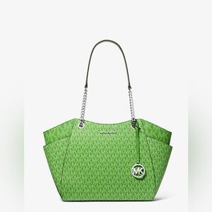 Michael Kors Vibrant Green MK Logo Tote